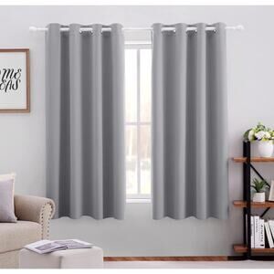 HOMEIDEAS Blackout Curtains For Bedroom 52 X 63 Inch Length 2 Panels Set